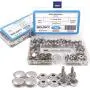 150 Pcs Snaps Fastener Screw Snaps, Heavy Duty Metal Snaps Button for Boat Canvas with 2 Pcs Setting Tool by Seloky, 50 Sets(Marine Grade, 3/8'' Socket, 5/8'' Screw) 150 Pcs Snaps Fastener Screw Snaps, Heavy Duty Metal Snaps Button for Boat Canvas with 2 Pcs Setting Tool by Seloky, 50 Sets(Marine Grade, 3/8'' Socket, 5/8'' Screw)