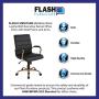 Flash Furniture Mid-Back Black LeatherSoft Executive Swivel Office Chair with Gold Frame and Arms