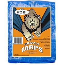 B-Air Grizzly Tarps - Large Multi-Purpose, Waterproof, Heavy Duty Tarp Poly Cover - 5 Mil Thick (Blue - 8 x 10 Feet)