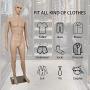 Male Mannequin Full Body Adjustable Mannequin Torso Dress Form with Metal Base 73inches