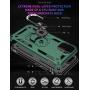 UNKNOK Compatible with iPhone 12 5G Case, iPhone 12 Pro 5G Case [Military Grade ] Drop Tested Metal Rotating Ring Kickstand Magnetic Support Cover for iPhone 12 and iPhone 12 Pro 6.1 Inch (Green)
