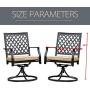 LOKATSE HOME Outdoor Patio Dinning Swivel Chairs Rocker Set of 2 Metal for Garden Backyard Furniture, 2, Beige