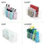 mDesign Narrow Farmhouse Decor Metal Wire Food Storage Organizer Bin Basket with Handles for Kitchen Cabinets, Pantry, Bathroom, Laundry Room, Closets, Garage - 16'' x 6'' x 6'' - 2 Pack - Matte White