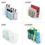 mDesign Narrow Farmhouse Decor Metal Wire Food Storage Organizer Bin Basket with Handles for Kitchen Cabinets, Pantry, Bathroom, Laundry Room, Closets, Garage - 16'' x 6'' x 6'' - 2 Pack - Matte White