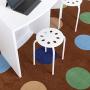 Norwood Commercial Furniture White Stacking Stool Set - Stackable Nesting Stools/Chairs for Kids and Adults - Flexible Seating for Home, Office, Classrooms - Plastic/Metal 17.75'' (Pack of 5)