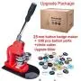 Seeutek Button Maker Machine Button Badge Maker 1 inch 25mm with 500 Pcs Button Parts and 1 inch 25mm Circle Cutter