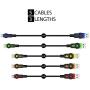 Volutz Equilibrium Series Nylon Braided Micro-USB to USB Cable - Assorted Lengths (10 Feet, 6.5 Feet, 3X 3.3 Feet), Pack of 5