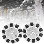 Fafeicy 2Pcs 3in Omnidirectional Wheel for Self-Stabilizing Hand Truck, 10pcs Driven Roller Industrial Robot Parts (Metal Wheel + Neoprene Roller)