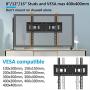 Full Motion TV Wall Mount with Height Setting, JUSTSTONE TV Bracket Fits Most 27-65 Inch LED Flat&Curved TVs,Articulating Swivel Tilt Dual Arms Extension Max VESA 400x400mm and Holds up to 121 LBS