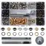 Grommet Kit 1/4 Inch Grommets Metal Eyelets 400 Sets with 3 Pieces Install Tool Good for Cloth Shose Garments Leather DIY Creft (6mm 4 Colors) Grommet Kit 1/4 Inch Grommets Metal Eyelets 400 Sets with 3 Pieces Install Tool Good for Cloth Shose Garments Leather DIY Creft (6mm 4 Colors)