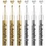 Paint Pen Gold Silver Metallic Permanent Acrylic Markers Set for Fabric Glass Rock Wooden Ceramic Leather Tire Painting, 0.7mm Extra Fine Tip (3pcs Gold+3pcs Silver) Paint Pen Gold Silver Metallic Permanent Acrylic Markers Set for Fabric Glass Rock Wooden Ceramic Leather Tire Painting, 0.7mm Extra Fine Tip (3pcs Gold+3pcs Silver)