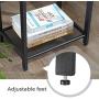 VASAGLE INDESTIC Side Table, End Table, Telephone Table with Mesh Shelf, High and Narrow, Hallway, Living Room, Metal, Easy Assembly, Space Saving, Industrial, Rustic Brown and Black ULET76BX