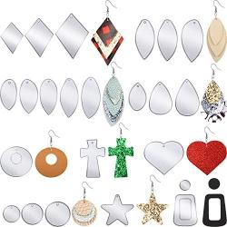 23 Pieces Earring Cutting Dies Leather Earrings Die Cuts Teardrop Leaf Die Cuts Star Rhombus Shape Metal Earring Die Cuts for Making Leather Earrings DIY Crafts