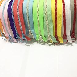 WKXFJJWZC 10pcs Mix Color （60cm） 24'' Openings 5# Resin Zipper Pull Ring Zipper Head DIY Sewing Handbags Clothing Accessories (24inch)