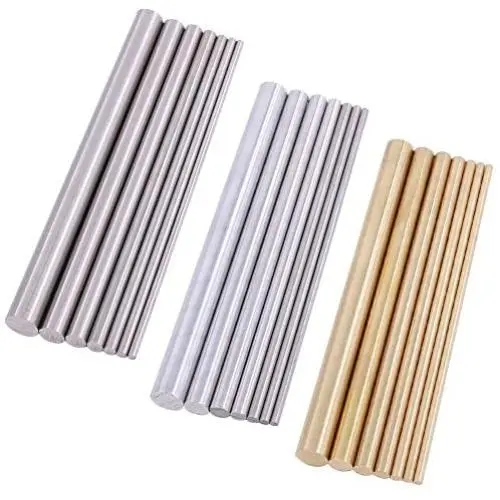 Swpeet 21Pcs Metal Round Rods Kit, 3 Kinds of Metal Materials Including Stainless Steel, Brass and Aluminum Perfect for for DIY Craft Tool - Diameter 2mm-8mm Length 100mm Swpeet 21Pcs Metal Round Rods Kit, 3 Kinds of Metal Materials Including Stainless Steel, Brass and Aluminum Perfect for for DIY Craft Tool - Diameter 2mm-8mm Length 100mm