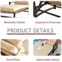 LOKATSE HOME Outdoor Patio Chaise Lounge Chair with Adjustable Backrest and Arms Metal Lounger Furniture All Weather, Khaki