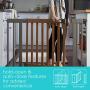 Summer West End Safety Baby Gate, Honey Oak Stained Wood with Slate Metal Frame – 30” Tall, Fits Openings up to 36” to 60” Wide, Baby and Pet Gate for Wide Spaces and Open Floor Plans