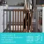 Summer West End Safety Baby Gate, Honey Oak Stained Wood with Slate Metal Frame – 30” Tall, Fits Openings up to 36” to 60” Wide, Baby and Pet Gate for Wide Spaces and Open Floor Plans
