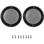 AMONIDA 2 pcs 6.5 inch Speaker Grills Audio Speaker Cover Decorative Circle Protective Metal Mesh Cover (Black+Black)