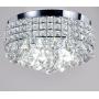 New Galaxy 4-Light Chrome Finish Metal Shade Flushmount Crystal Chandelier Ceiling Fixture