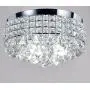 New Galaxy 4-Light Chrome Finish Metal Shade Flushmount Crystal Chandelier Ceiling Fixture