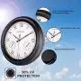 Large Outdoor Clock, 18 Inch Waterproof Clock with Temperature and Humidity Combo, Silent Battery Operated Roman Numerals Clock for Living Room, Patio, Garden, Pool Decor - Metal, Matte Black Large Outdoor Clock, 18 Inch Waterproof Clock with Temperature and Humidity Combo, Silent Battery Operated Roman Numerals Clock for Living Room, Patio, Garden, Pool Decor - Metal, Matte Black