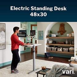 Vari Electric Standing Desk 48'' x 30'' - Dual Motor Sit to Stand Desk - Push Button Memory Settings - Solid Top with 3-Stage Adjustable Steel Legs - Work or Home Office Desk