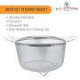 U.S. Kitchen Supply 3 Quart Stainless Steel Mesh Net Strainer Basket with a Wide Rim, Resting Feet and Handles - Colander to Strain, Rinse, Fry, Steam or Cook Vegetables & Pasta