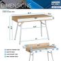 Techni Mobili Modern Multi Computer Desk with Storage, 30'' x 21.7'' x 45.3'', Pine
