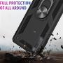 Suordii for Galaxy A01 Case with HD Screen Protector 360 Metal Rotating Ring Kickstand Holder Magnetic Car Mount Armor Heavy Duty Shockproof Case for Samsung Galaxy A01 (Black)