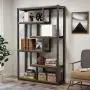 6-Shelf Industrial Bookshelf, Vintage Etagere Bookcase, Storage and Display Shelves with Sturdy Metal Frame for Home Office, Dark Walnut 6-Shelf Industrial Bookshelf, Vintage Etagere Bookcase, Storage and Display Shelves with Sturdy Metal Frame for Home Office, Dark Walnut