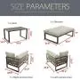 LOKATSE HOME 5 Pieces Patio Furniture Conversation Metal Sofa Set Outdoor All Weather Chaise Lounge Cushioned Chairs with Ottoman Table, Grey LOKATSE HOME 5 Pieces Patio Furniture Conversation Metal Sofa Set Outdoor All Weather Chaise Lounge Cushioned Chairs with Ottoman Table, Grey
