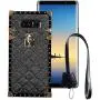 BabeMall Compatible for Samsung Galaxy S8 Plus Case, Luxury Diamond Design Metal Gold Four Corner Protective Square Anti-Fall PU Leather Back Classic TPU Bumper Case - Black BabeMall Compatible for Samsung Galaxy S8 Plus Case, Luxury Diamond Design Metal Gold Four Corner Protective Square Anti-Fall PU Leather Back Classic TPU Bumper Case - Black