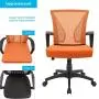 Furmax Office Chair Mid Back Swivel Lumbar Support Desk Chair, Computer Ergonomic Mesh Chair with Armrest (Orange) Furmax Office Chair Mid Back Swivel Lumbar Support Desk Chair, Computer Ergonomic Mesh Chair with Armrest (Orange)