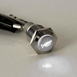 ESUPPORT 12V Car Vehicle White LED Light Momentary Speaker Horn Push Button Metal Switch 16mm