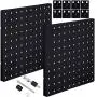 2 Pieces Pegboard Wall Mount Display Metal Pegboard Wall Panel Kits Pegboard Organizer Accessories, 2 Installation Methods, No Damage to The Wall for Garage Kitchen Bathroom Office (Black) 2 Pieces Pegboard Wall Mount Display Metal Pegboard Wall Panel Kits Pegboard Organizer Accessories, 2 Installation Methods, No Damage to The Wall for Garage Kitchen Bathroom Office (Black)