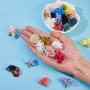 SUNNYCLUE 60pcs 3 Style 3D Cloth Flower Charms Pendants Fabric Floral Petal Tassel with Metal Caps Key Chain for Jewelry Making