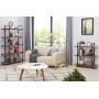 Homissue 5-Tier Bookcase, Vintage Industrial Wood and Metal Bookshelves for Home and Office Organizer, Retro Brown