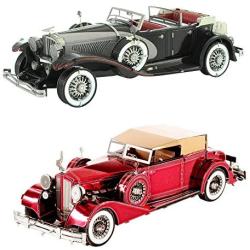 Fascinations Metal Earth 3D Metal Model Kits 1935 Duesenberg Model J and 1934 Packard Twelve Convertible Set of 2