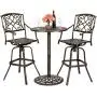 Best Choice Proucts 3-Piece Outdoor Cast Aluminum Bar Height Bistro Set for Patio, Porch w/ 2 360-Swivel Chairs - Antique Copper Best Choice Proucts 3-Piece Outdoor Cast Aluminum Bar Height Bistro Set for Patio, Porch w/ 2 360-Swivel Chairs - Antique Copper