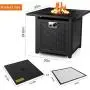 femor 30'' Propane Gas Fire Pit, 50,000 BTU Auto-Ignition Fire Bowl with Waterproof Firepit Table Cover & Lava Rock, CSA Certification, Outdoor Square Fireplace for Courtyard/Balcony(Black) femor 30'' Propane Gas Fire Pit, 50,000 BTU Auto-Ignition Fire Bowl with Waterproof Firepit Table Cover & Lava Rock, CSA Certification, Outdoor Square Fireplace for Courtyard/Balcony(Black)
