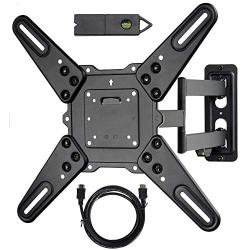 VideoSecu ML531BE2 TV Wall Mount kit with Free Magnetic Stud Finder and HDMI Cable for Most 26-55 TV and New LED TV up to 60 inch VESA 400x400 Full Motion with 20 inch Articulating Arm WT8