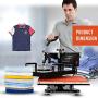 15''x15'' TUSY Heat Press Machine Pro 5 in 1 Heat Transfer Press Machine Swing Away 360 Degree Rotation Digital Industrial Sublimation Printing for T-Shirt/Hat/Mug/Plate