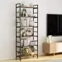 CosyStar 6-Tier Adjustable Tall Bookcase, Rustic Wood and Metal Standing Bookshelf, Industrial Vintage Book Shelf Unit, Open Back Modern Office Bookcases CosyStar 6-Tier Adjustable Tall Bookcase, Rustic Wood and Metal Standing Bookshelf, Industrial Vintage Book Shelf Unit, Open Back Modern Office Bookcases
