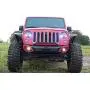 JROAD Compatible with Front Bumper Jeep Wrangler 2007-2018 JK JKU Sahara Rubicon Sports 2/4-door 2xLED Fog Lights Built-in Winch Plate Stubby Blade Heavy Steel Grille Guard Tube