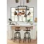 Eldrige Bronze Wood Pot Rack Linear Pendant Chandelier 36 1/2'' Wide Rustic Farmhouse Clear Seeed Glass 4-Light Fixture for Kitchen Island Dining Room - Franklin Iron Works Eldrige Bronze Wood Pot Rack Linear Pendant Chandelier 36 1/2'' Wide Rustic Farmhouse Clear Seeed Glass 4-Light Fixture for Kitchen Island Dining Room - Franklin Iron Works