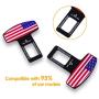 JUSTTOP 2-Pack Car Seat Belt Clip, Car Seat Belt Silencer Metal Tongue, Seat Safety Belt Buckle Auto Metal Seat, Universal for Most Vehicle-American Flag