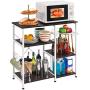 Mr IRONSTONE Kitchen Bakers Rack Utility Storage Shelf Microwave Stand 3-Tier+3-Tier Table for Spice Rack Organizer Workstation (35.5'' Dark Brown) Mr IRONSTONE Kitchen Bakers Rack Utility Storage Shelf Microwave Stand 3-Tier+3-Tier Table for Spice Rack Organizer Workstation (35.5'' Dark Brown)