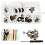 17mm Replacement Jeans Buttons, Metal Buttons with Rivets and Metal Base Tack Buttons Replacement Kit