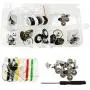 17mm Replacement Jeans Buttons, Metal Buttons with Rivets and Metal Base Tack Buttons Replacement Kit